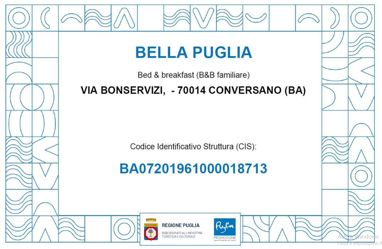Bed and Breakfast Bella Puglia Конверсано Екстер'єр фото